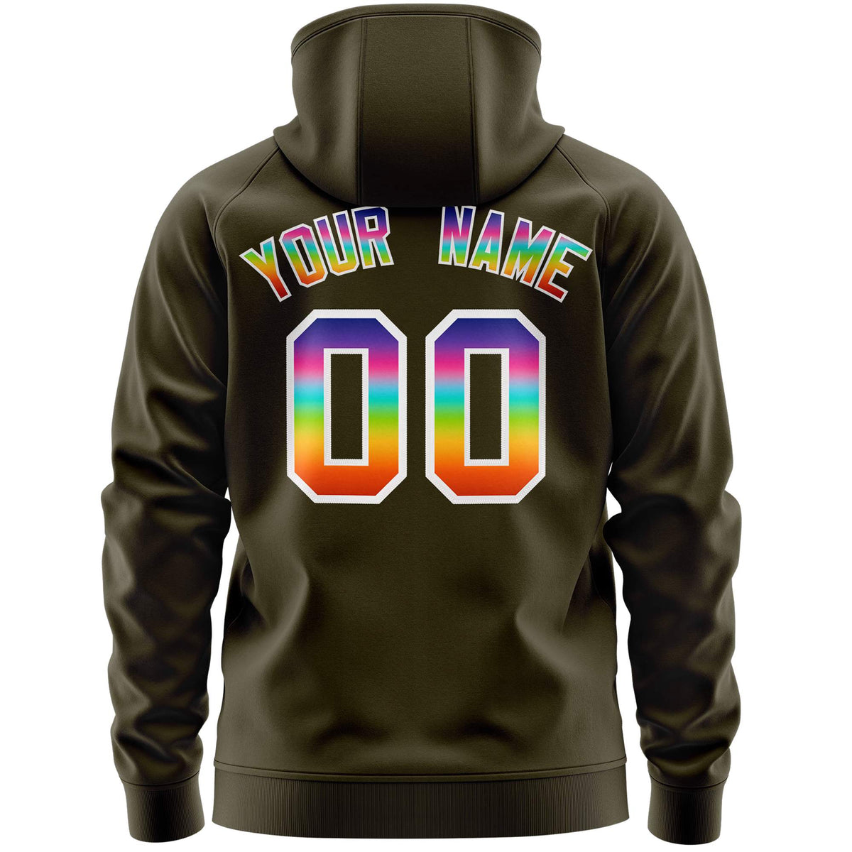 Custom Stitched Olive White Sports Full-Zip Sweatshirt Hoodie with Colored Flames| KXKSHOP