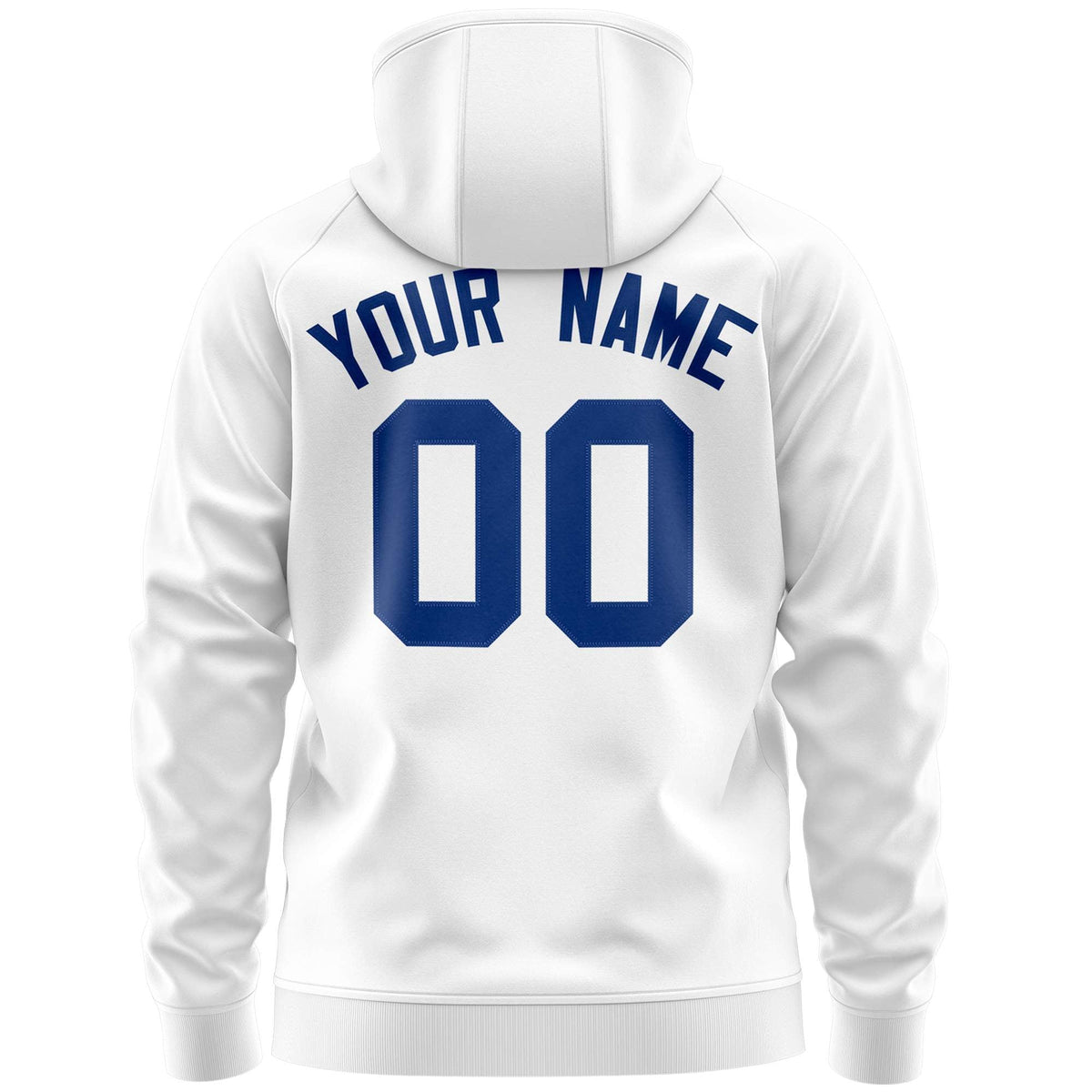 Custom Stitched White Royal Sports Full-Zip Sweatshirt Hoodie with Flame| KXKSHOP