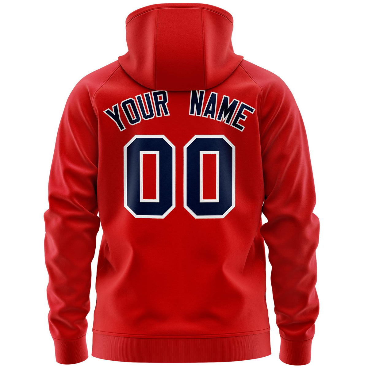 Custom Stitched Red Navy Sports Full-Zip Sweatshirt Hoodie with Flame| KXKSHOP