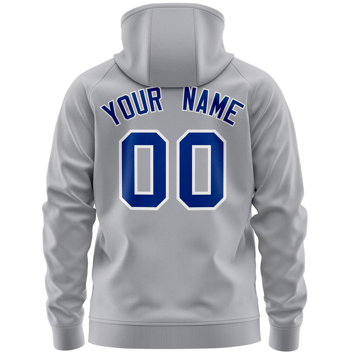 Custom Stitched Gray Royal Sports Full-Zip Sweatshirt Hoodie with Flame| KXKSHOP