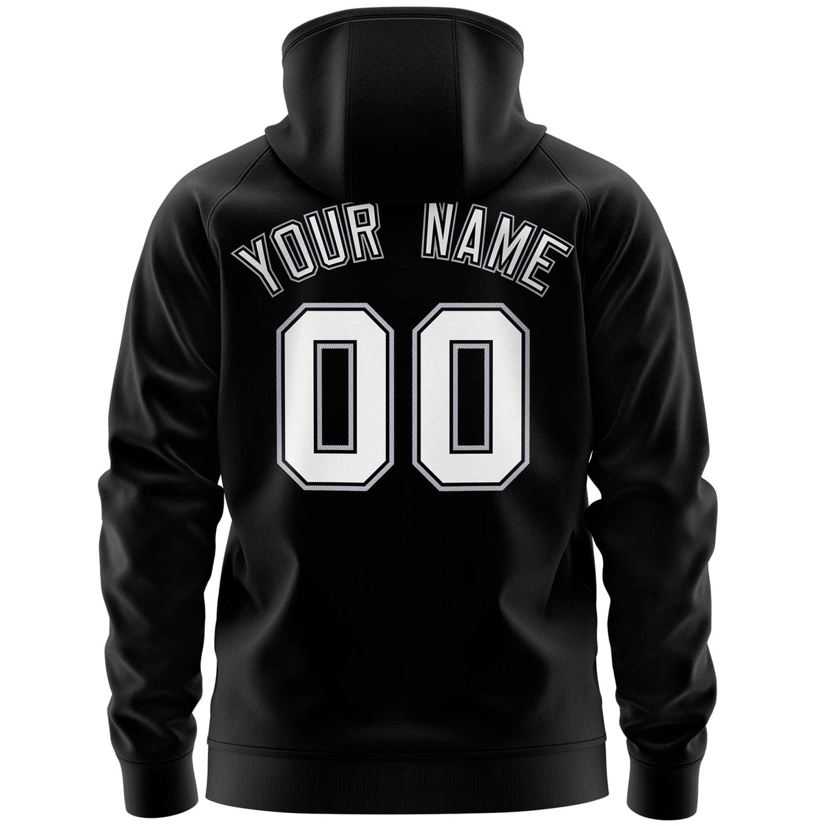 Custom Stitched Black White Sports Full-Zip Sweatshirt Hoodie with Flame| KXKSHOP
