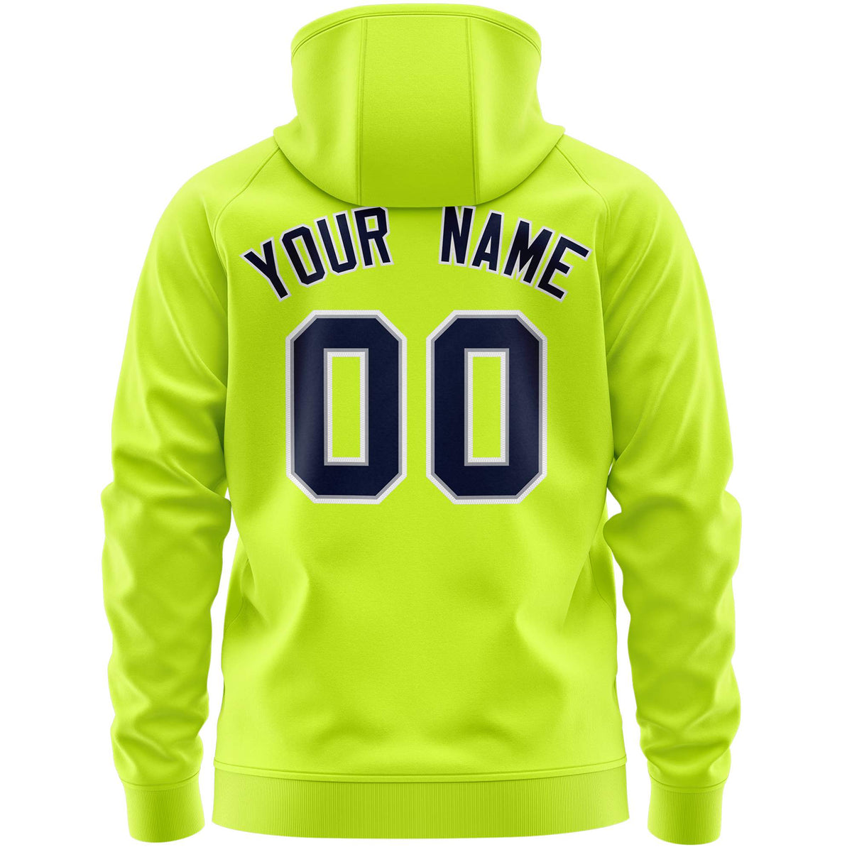 Custom Stitched Neon Green Navy Sports Full-Zip Sweatshirt Hoodie with Flame| KXKSHOP