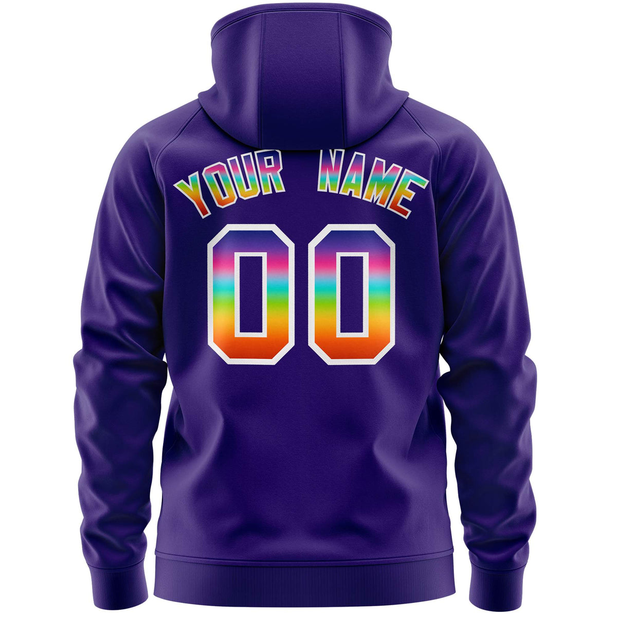 Custom Stitched Purple White Sports Full-Zip Sweatshirt Hoodie with Colored Flames| KXKSHOP