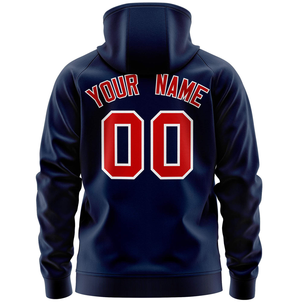 Custom Stitched Navy Red Sports Full-Zip Sweatshirt Hoodie with Flame| KXKSHOP