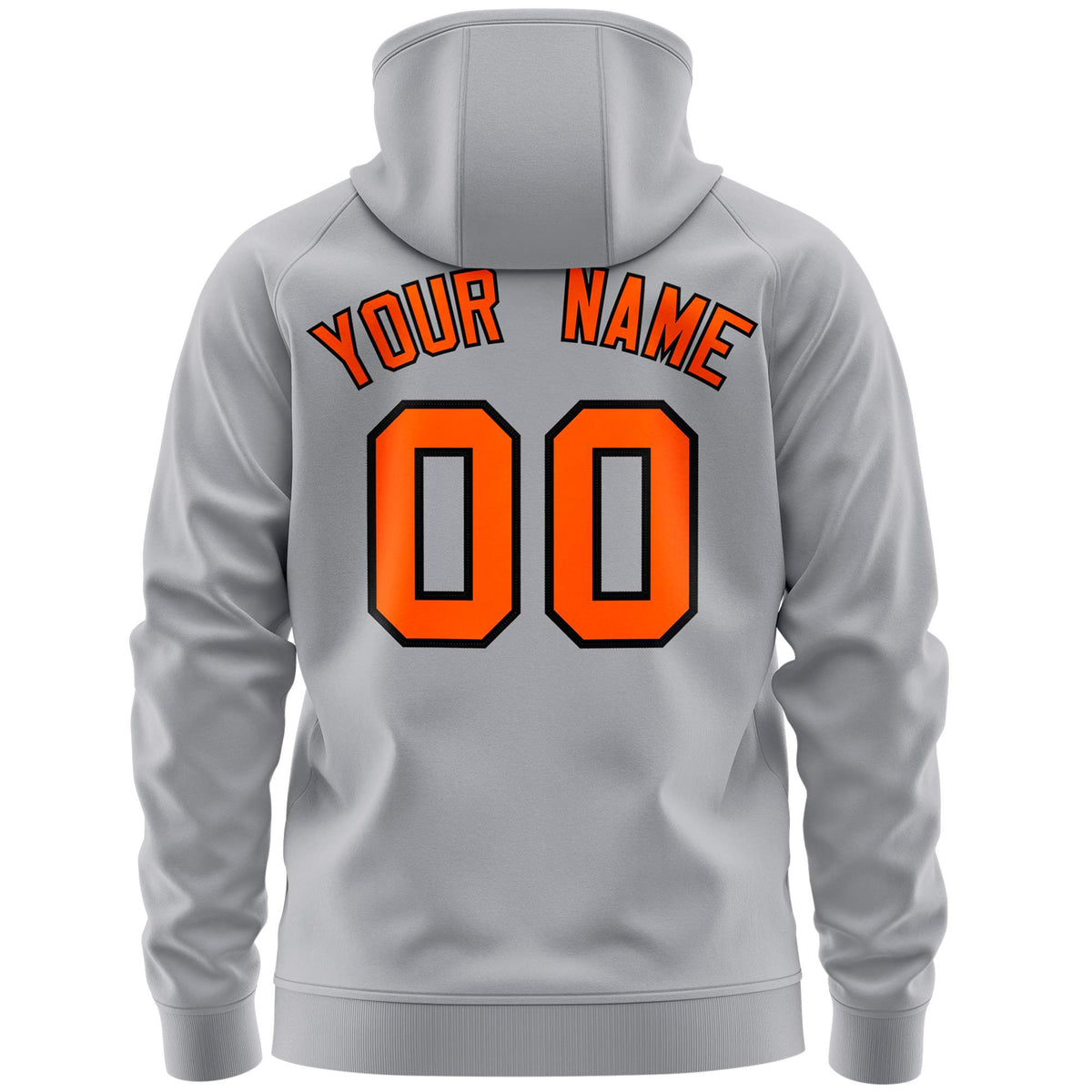 Custom Stitched Gray Orange Sports Full-Zip Sweatshirt Hoodie with Flame| KXKSHOP