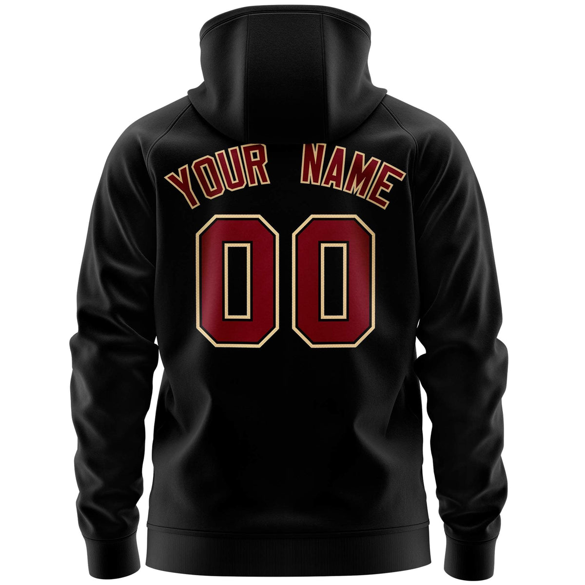 Custom Stitched Black Crimson Sports Full-Zip Sweatshirt Hoodie with Flame| KXKSHOP