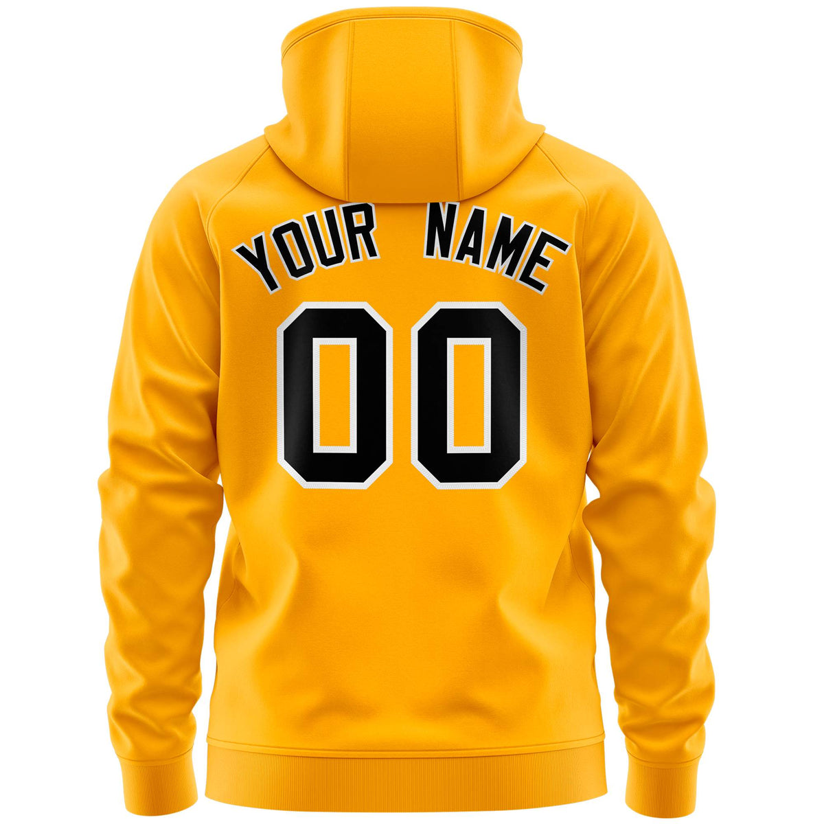 Custom Stitched Gold Black Sports Full-Zip Sweatshirt Hoodie with Flame| KXKSHOP