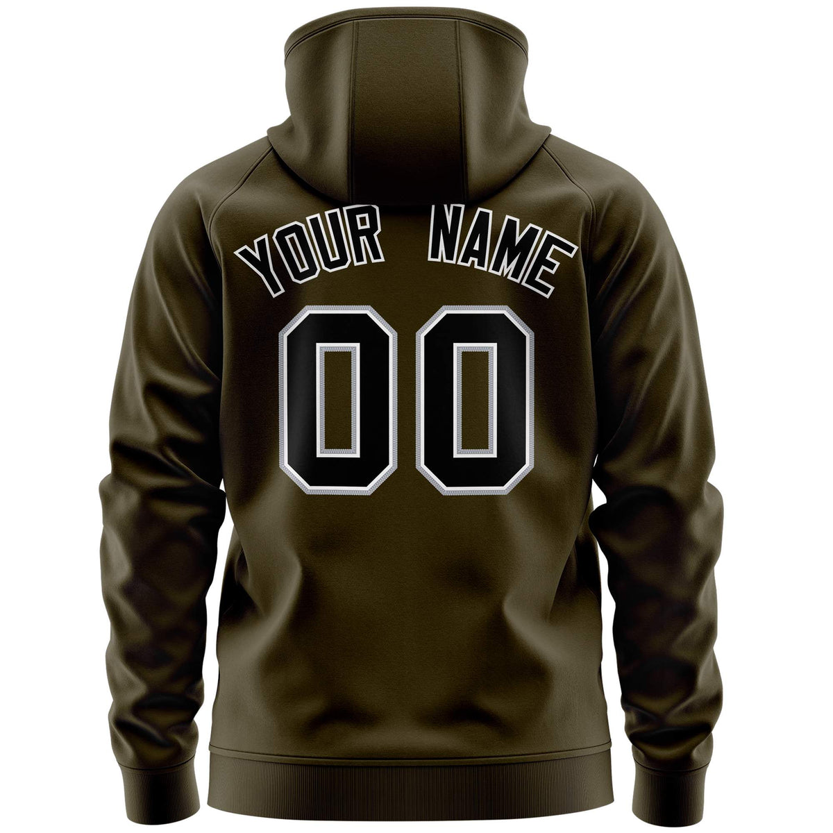 Custom Stitched Olive Black Sports Full-Zip Sweatshirt Hoodie with Flame| KXKSHOP