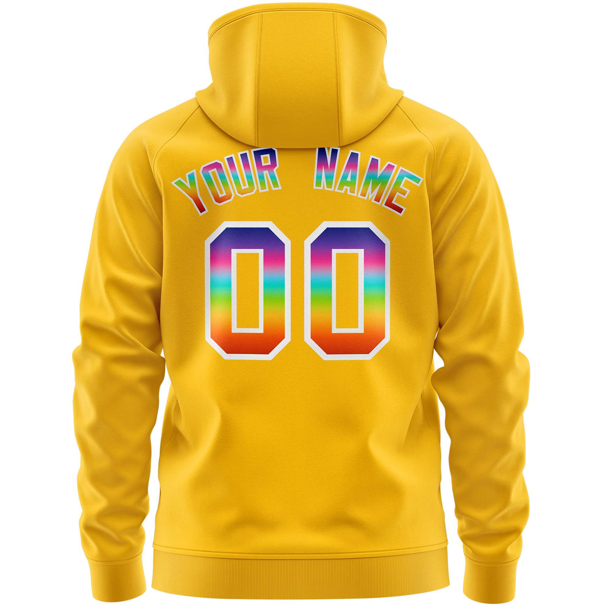 Custom Stitched Gold White Sports Full-Zip Sweatshirt Hoodie with Colored Flames| KXKSHOP