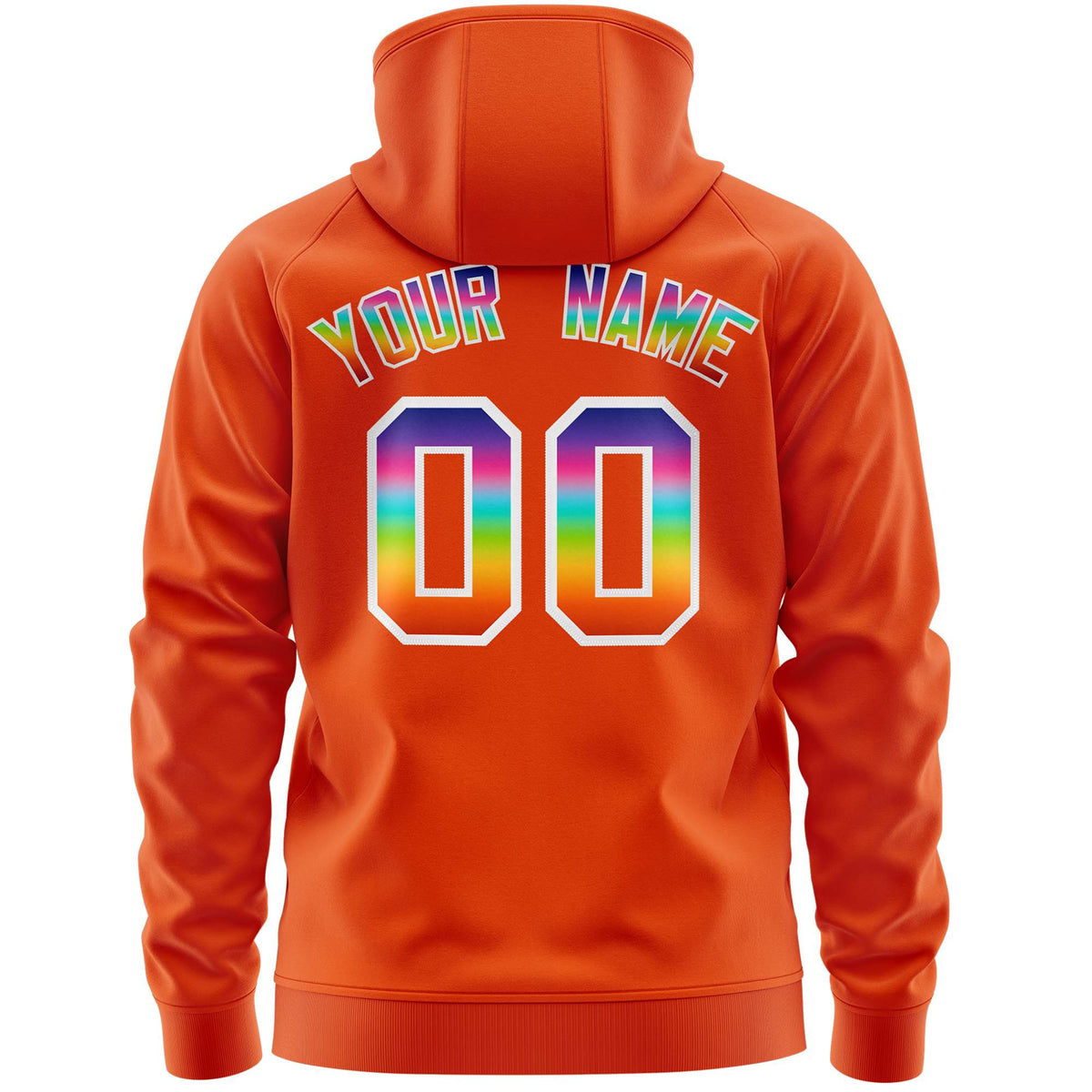 Custom Stitched Orange White Sports Full-Zip Sweatshirt Hoodie with Colored Flames| KXKSHOP