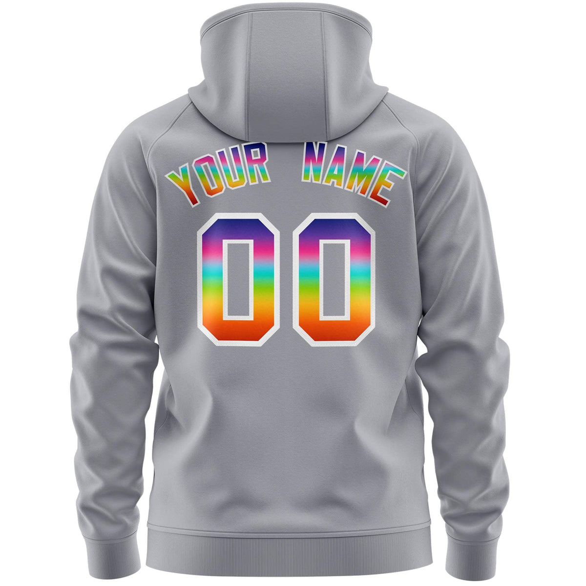 Custom Stitched Gray White Sports Full-Zip Sweatshirt Hoodie with Colored Flames| KXKSHOP