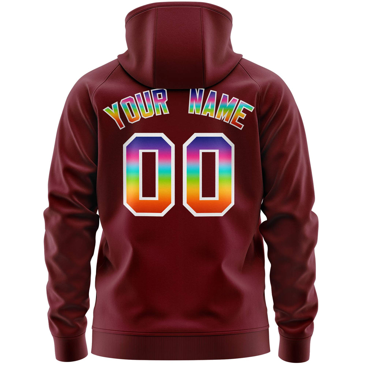 Custom Stitched Crimson White Sports Full-Zip Sweatshirt Hoodie with Colored Flames| KXKSHOP