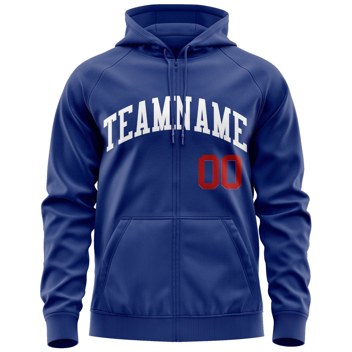 Custom Stitched Royal White Sports Full-Zip Sweatshirt Hoodie| KXKSHOP