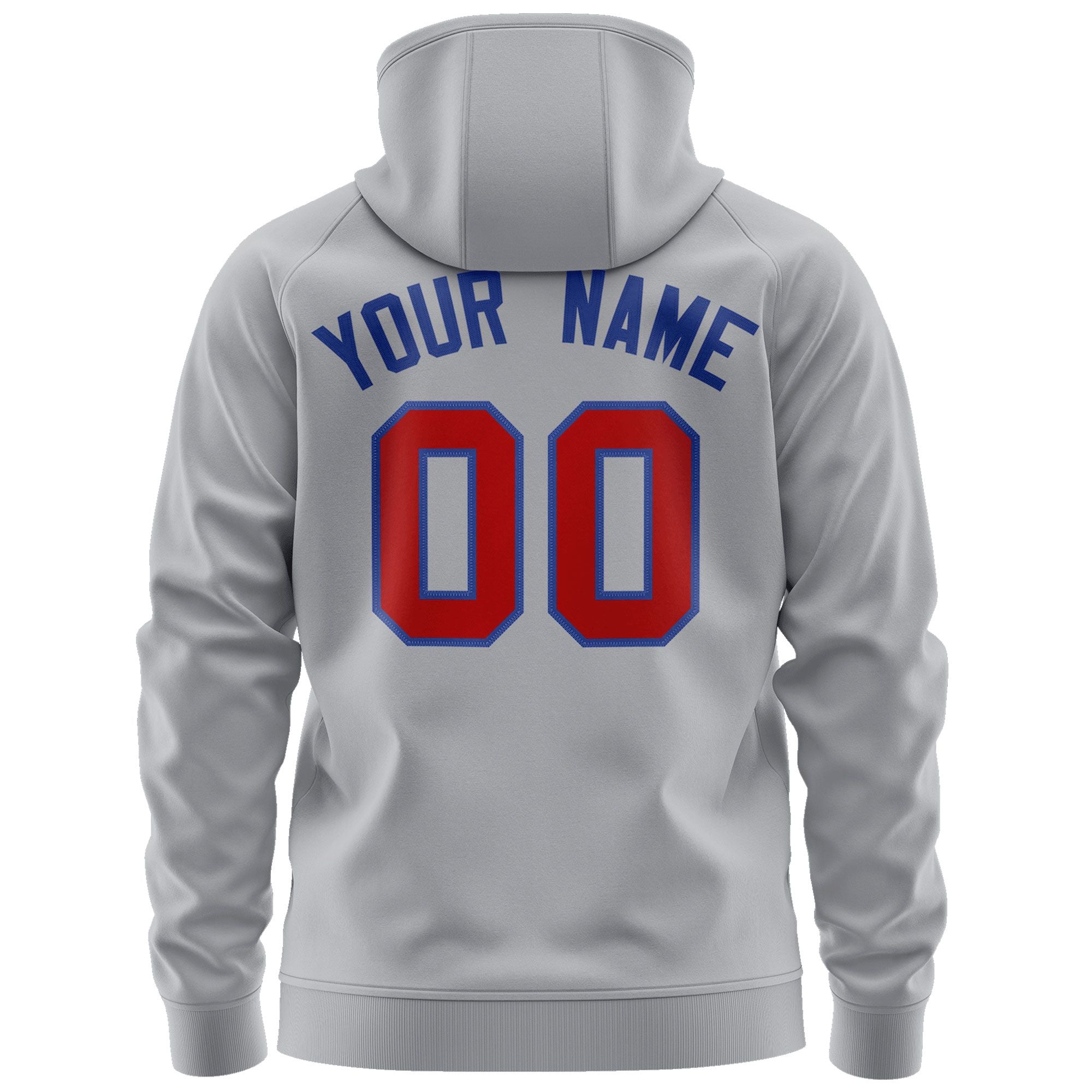 Custom Stitched Gray Red-Royal Sports Full-Zip Sweatshirt Hoodie| KXKSHOP