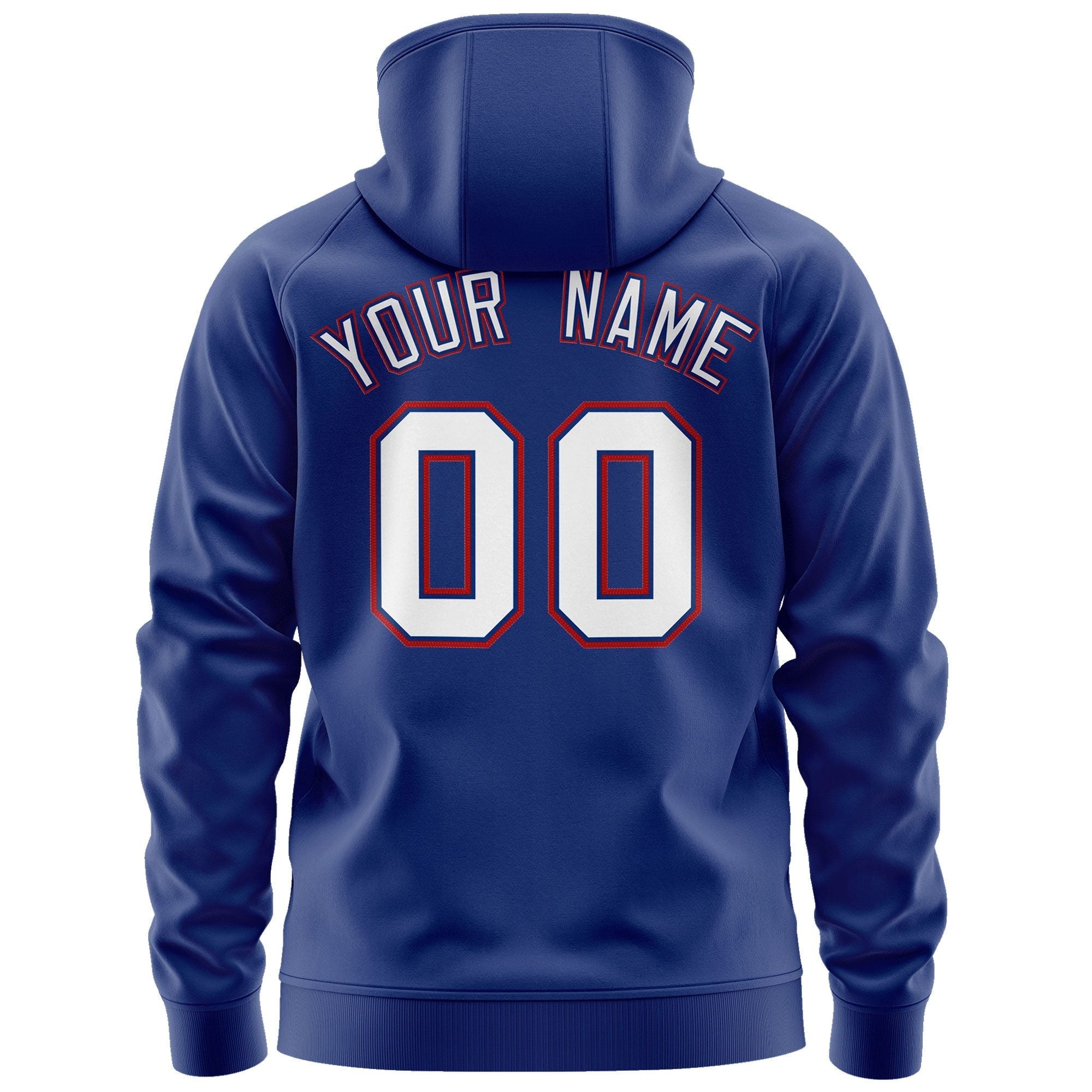 Custom Stitched Royal White-Red Sports Full-Zip Sweatshirt Hoodie| KXKSHOP