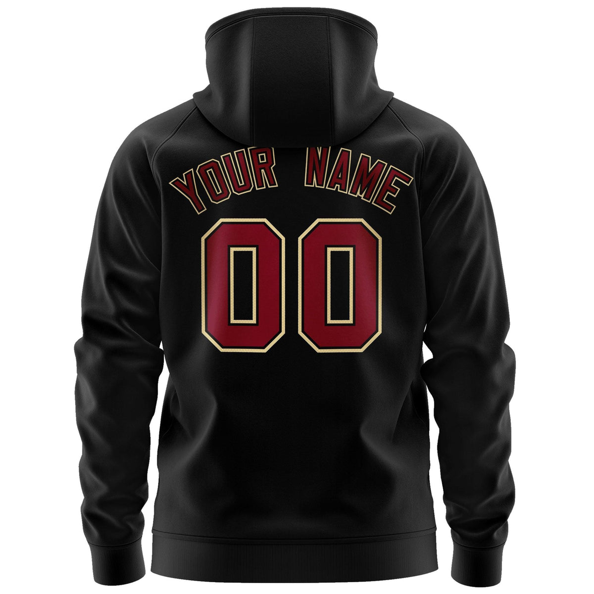 Custom Stitched Black Maroon-Khaki Sports Full-Zip Sweatshirt Hoodie| KXKSHOP