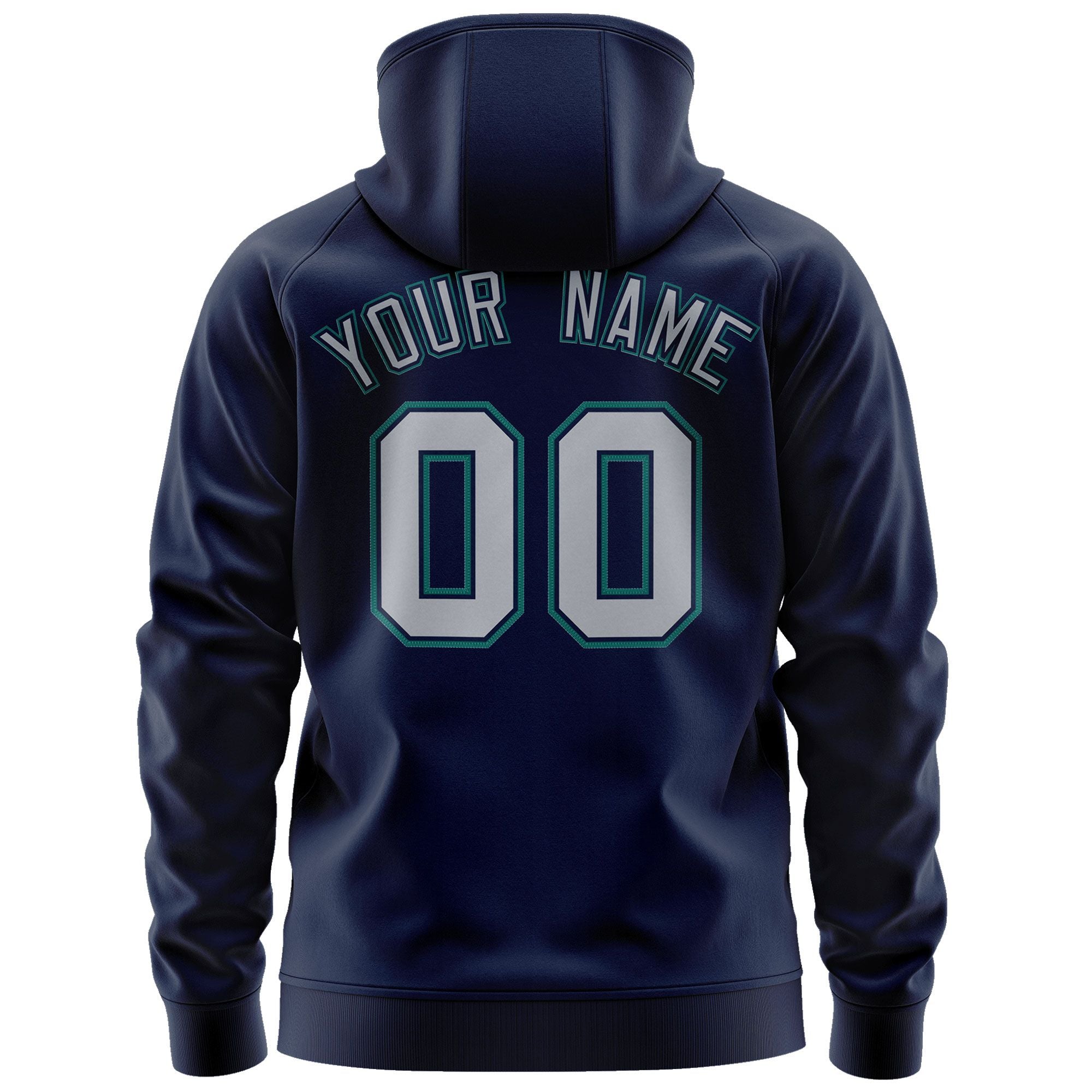 Custom Stitched Navy Gray-Aqua Sports Full-Zip Sweatshirt Hoodie| KXKSHOP