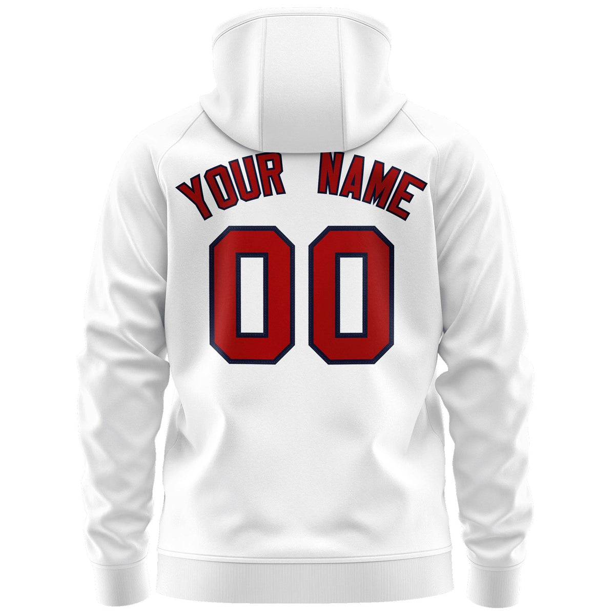 Custom Stitched White Red-Navy Sports Full-Zip Sweatshirt Hoodie| KXKSHOP