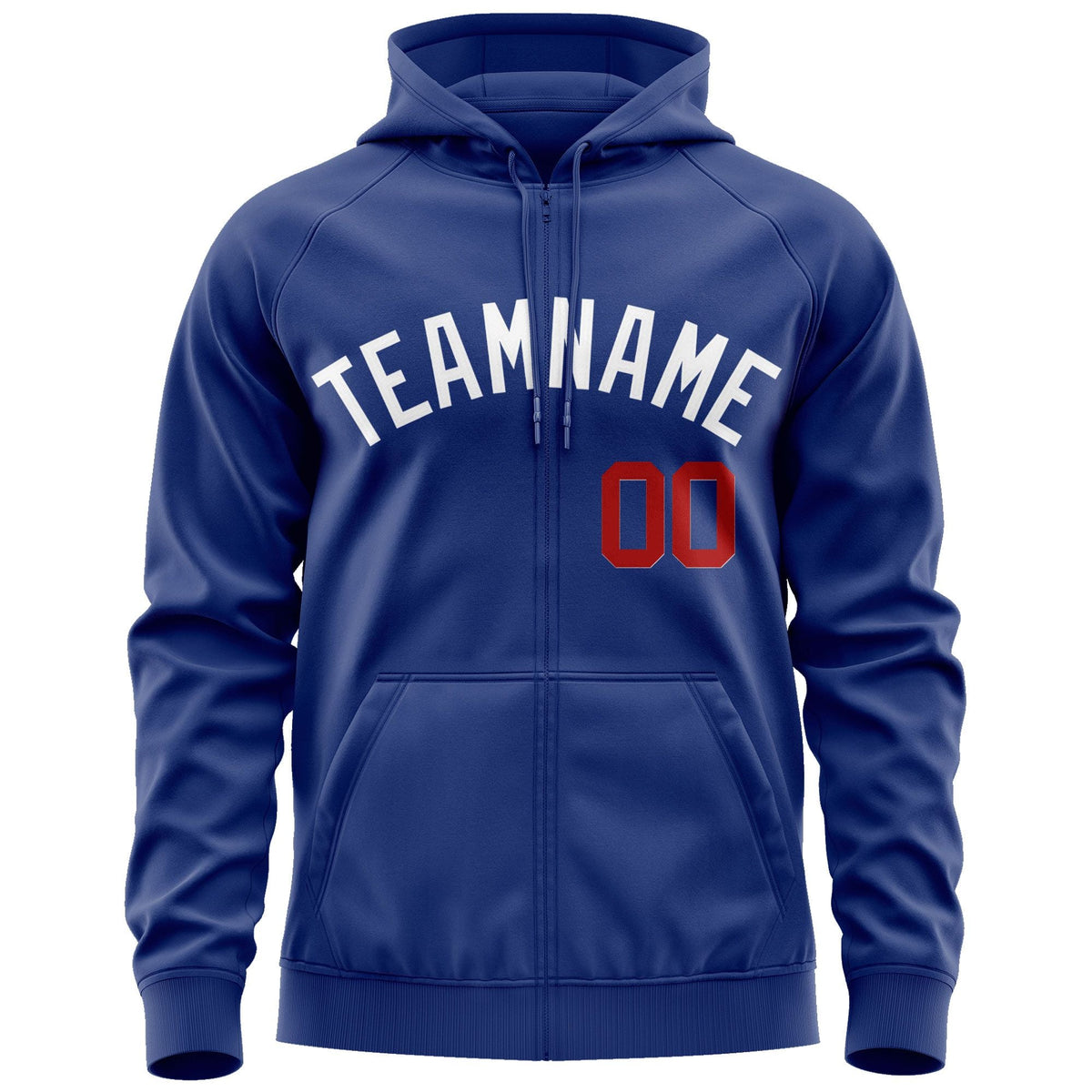 Custom Stitched Royal White Sports Full-Zip Sweatshirt Hoodie| KXKSHOP