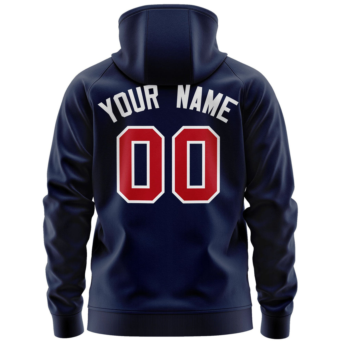 Custom Stitched Navy Red-White Sports Full-Zip Sweatshirt Hoodie| KXKSHOP