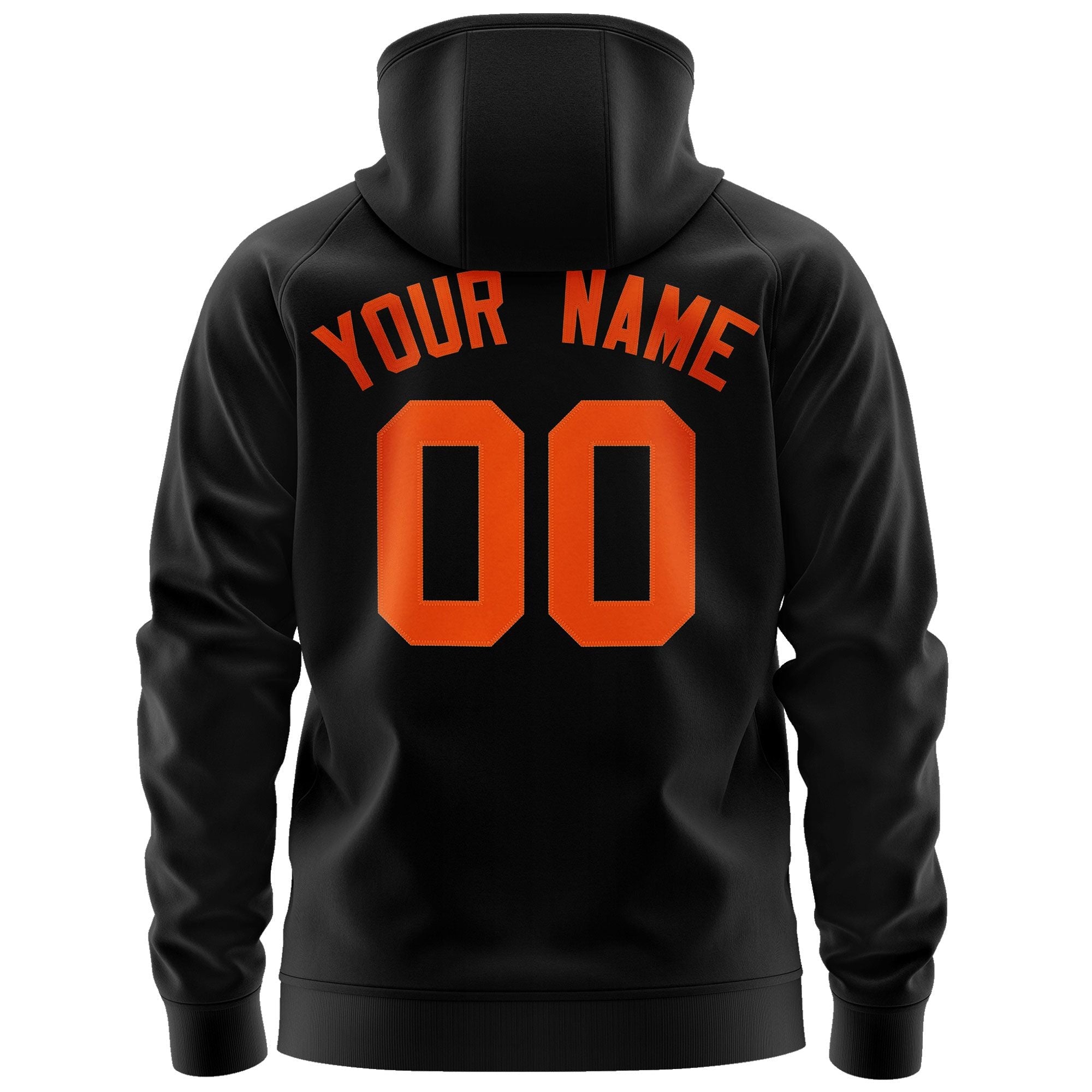 Custom Stitched Black Orange Sports Full-Zip Sweatshirt Hoodie| KXKSHOP