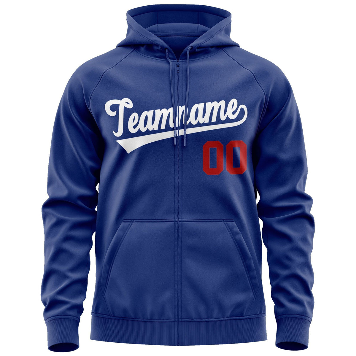 Custom Stitched Royal White Sports Full-Zip Sweatshirt Hoodie| KXKSHOP