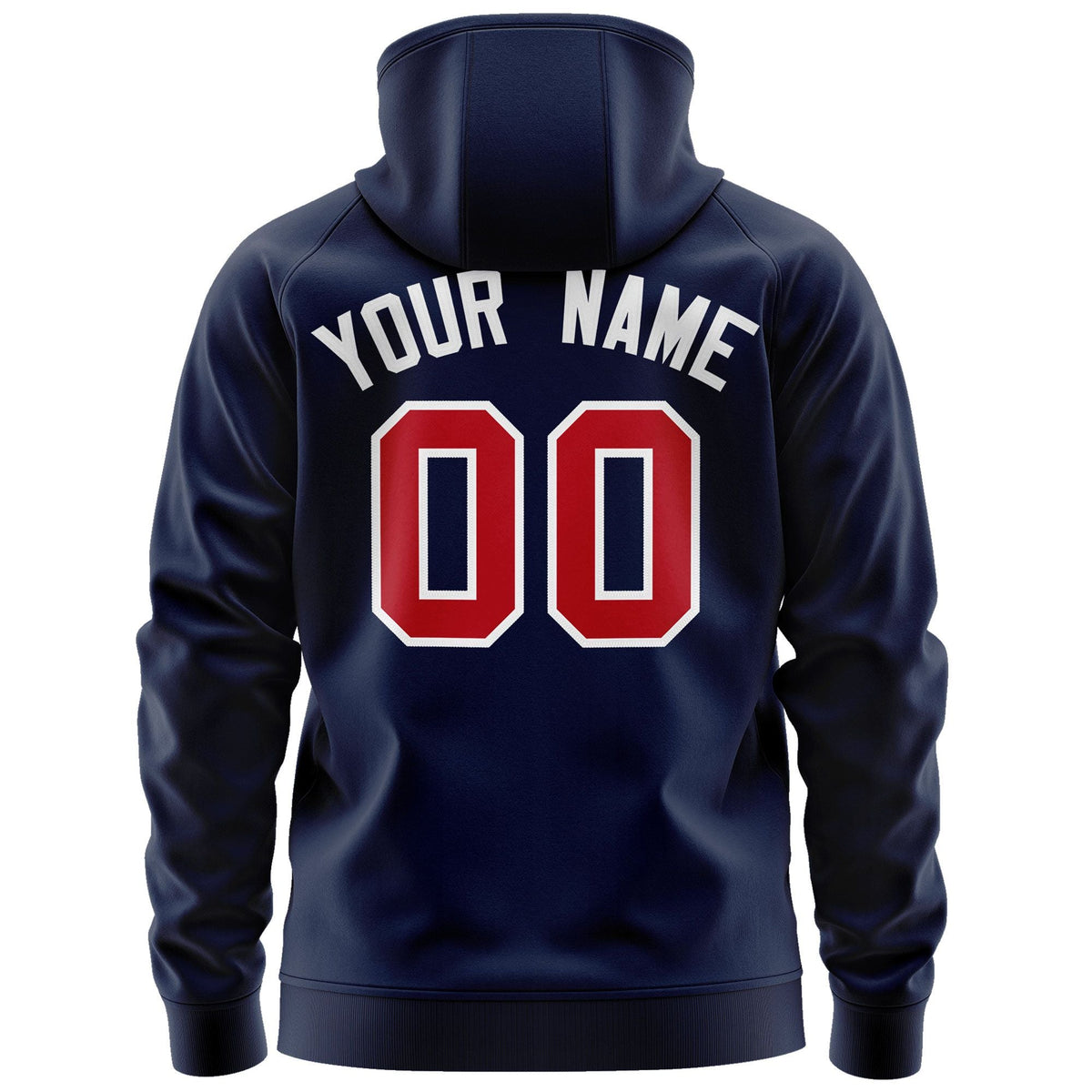 Custom Stitched Navy Red-White Sports Full-Zip Sweatshirt Hoodie| KXKSHOP