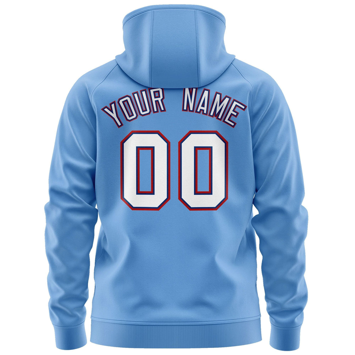 Custom Stitched Light Blue White-Red Sports Full-Zip Sweatshirt Hoodie| KXKSHOP