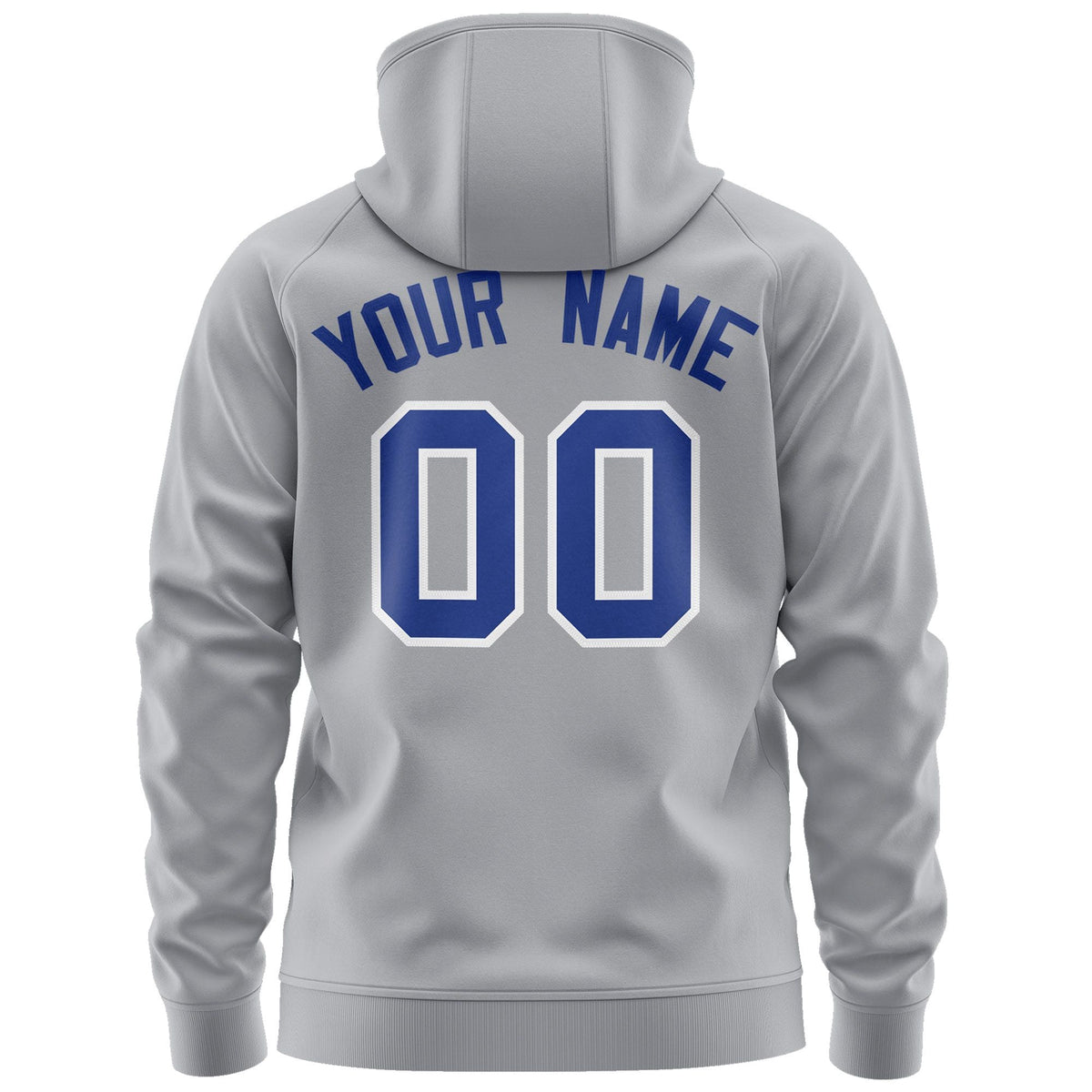 Custom Stitched Gray Royal-White Sports Full-Zip Sweatshirt Hoodie| KXKSHOP