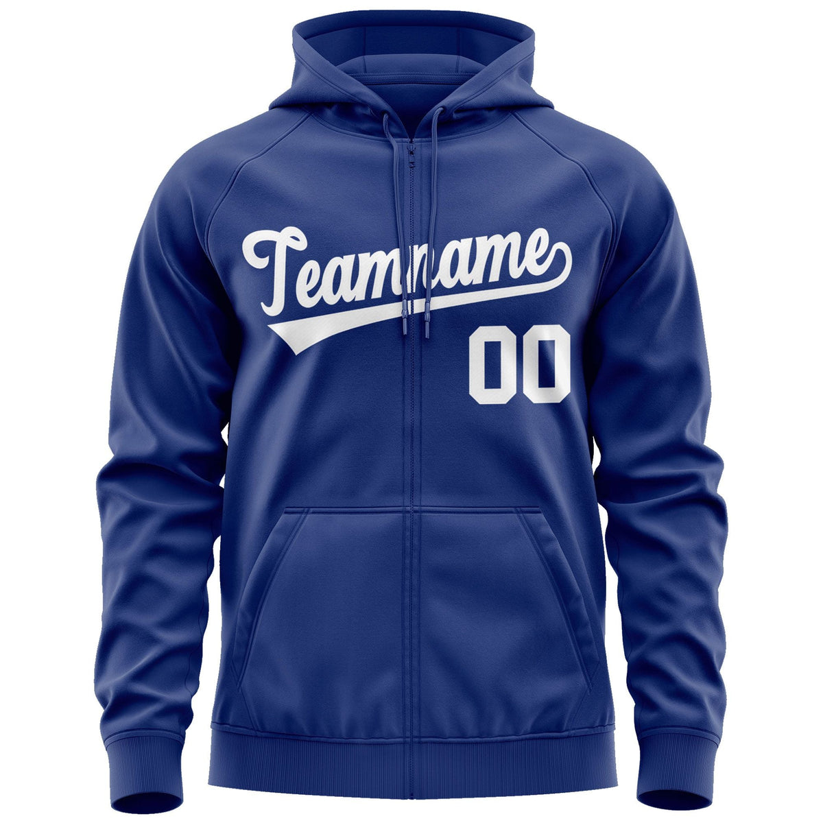 Custom Stitched Royal White Sports Full-Zip Sweatshirt Hoodie| KXKSHOP