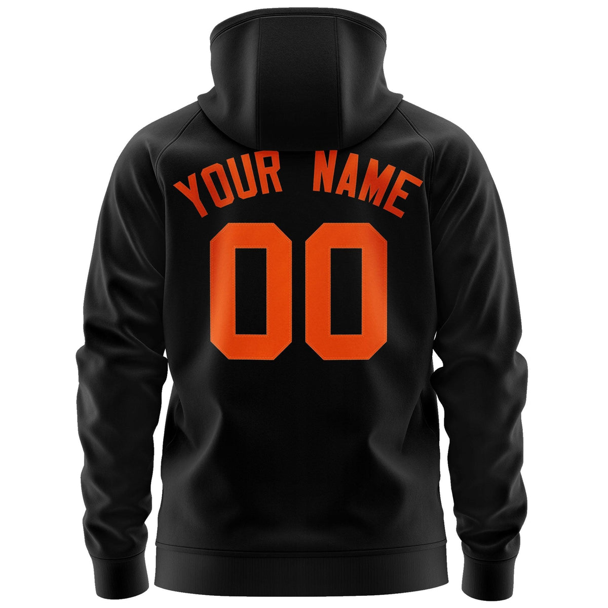 Custom Stitched Black Orange Sports Full-Zip Sweatshirt Hoodie| KXKSHOP
