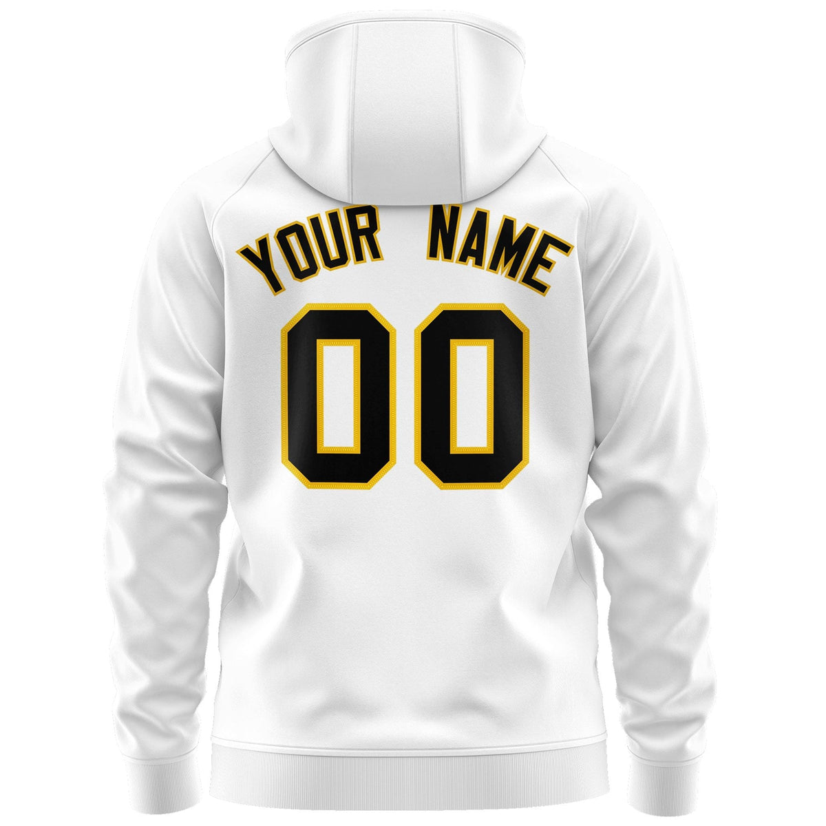 Custom Stitched White Black-Gold Sports Full-Zip Sweatshirt Hoodie| KXKSHOP