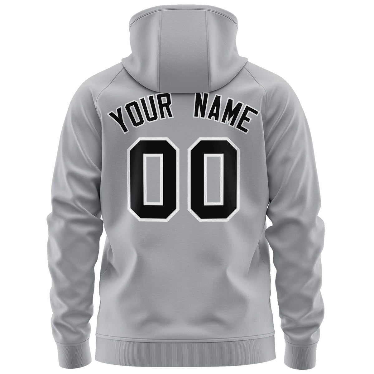 Custom Stitched Gray Black-White Sports Full-Zip Sweatshirt Hoodie| KXKSHOP