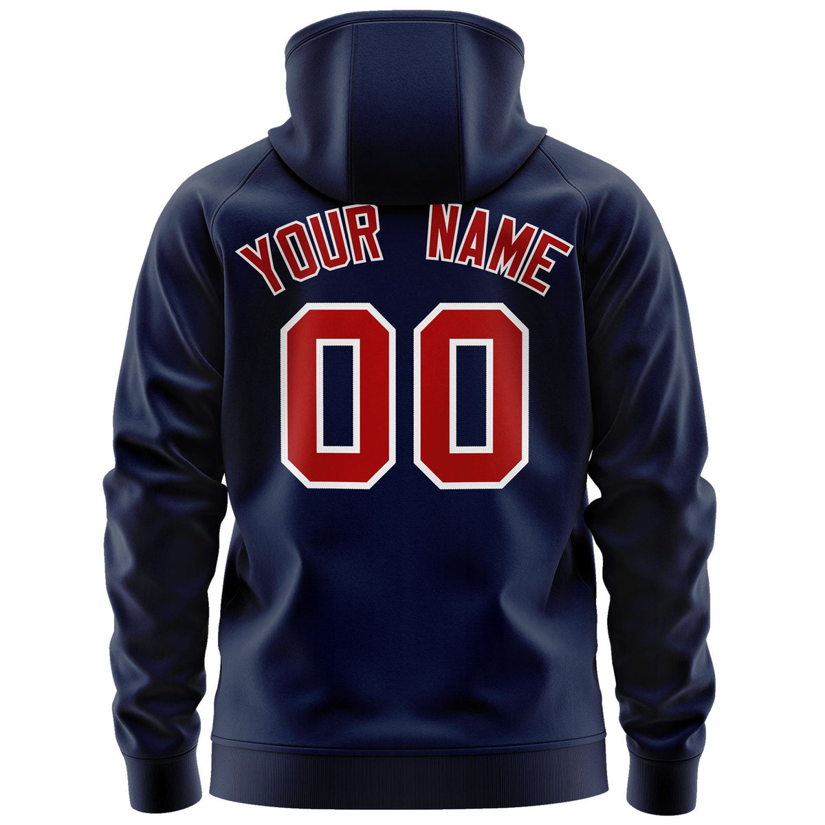 Custom Stitched Navy Red-White Sports Full-Zip Sweatshirt Hoodie| KXKSHOP