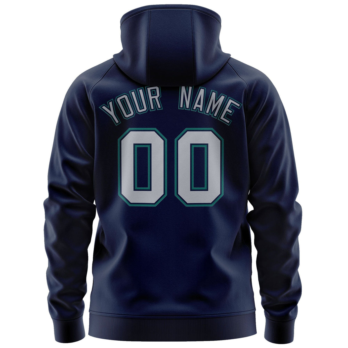 Custom Stitched Navy Gray-Aqua Sports Full-Zip Sweatshirt Hoodie| KXKSHOP