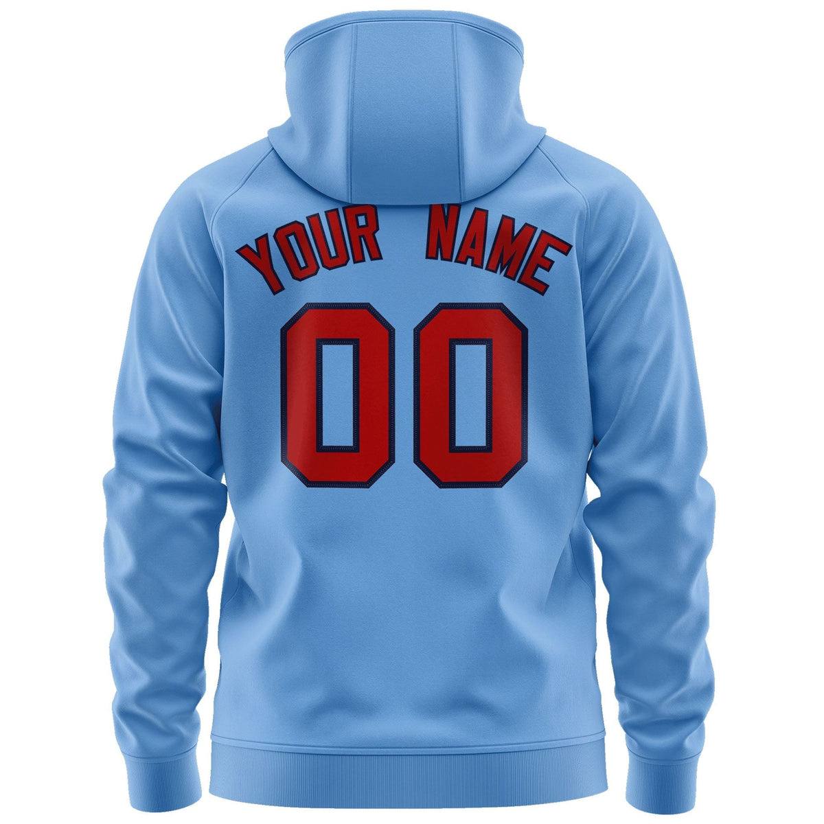 Custom Stitched Lt Blue Red-Navy Sports Full-Zip Sweatshirt Hoodie| KXKSHOP