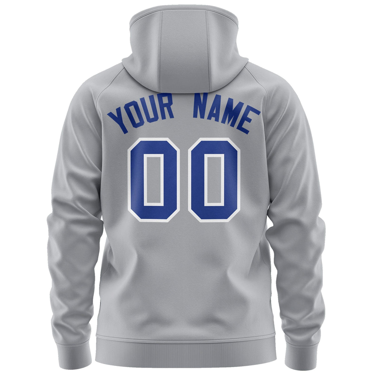 Custom Stitched Gray Royal-White Sports Full-Zip Sweatshirt Hoodie| KXKSHOP