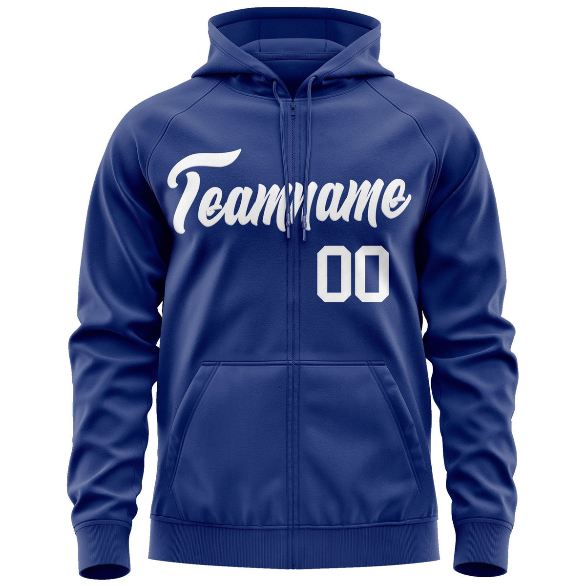 Custom Stitched Royal White Sports Full-Zip Sweatshirt Hoodie| KXKSHOP