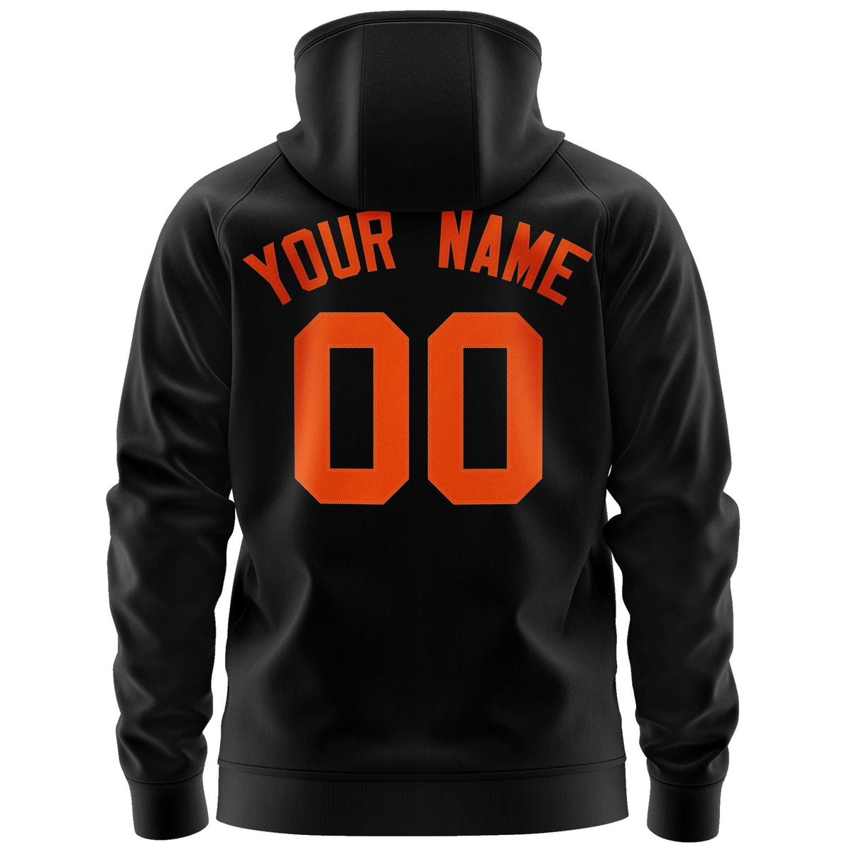 Custom Stitched Black Orange Sports Full-Zip Sweatshirt Hoodie| KXKSHOP