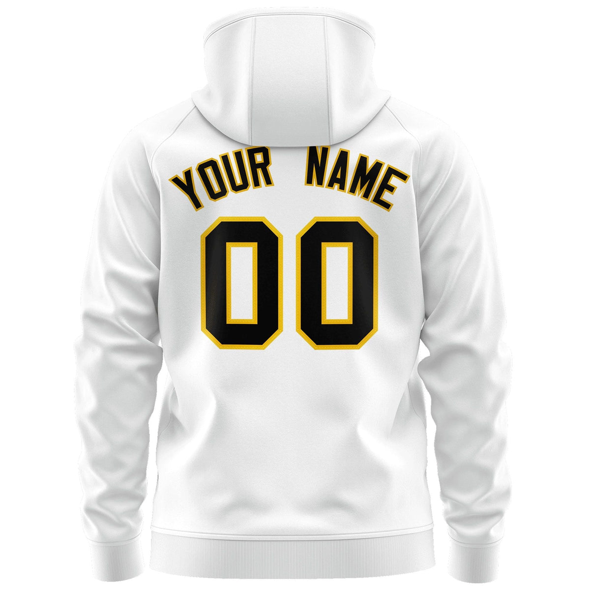 Custom Stitched White Black-Gold Sports Full-Zip Sweatshirt Hoodie| KXKSHOP