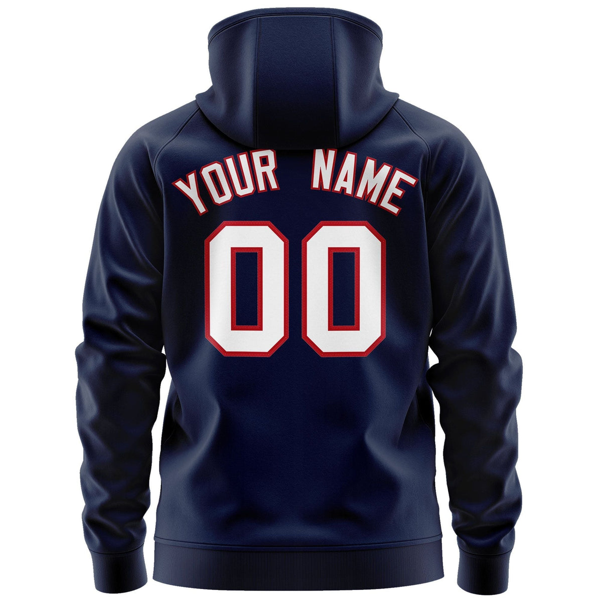 Custom Stitched Navy White-Red Sports Full-Zip Sweatshirt Hoodie| KXKSHOP
