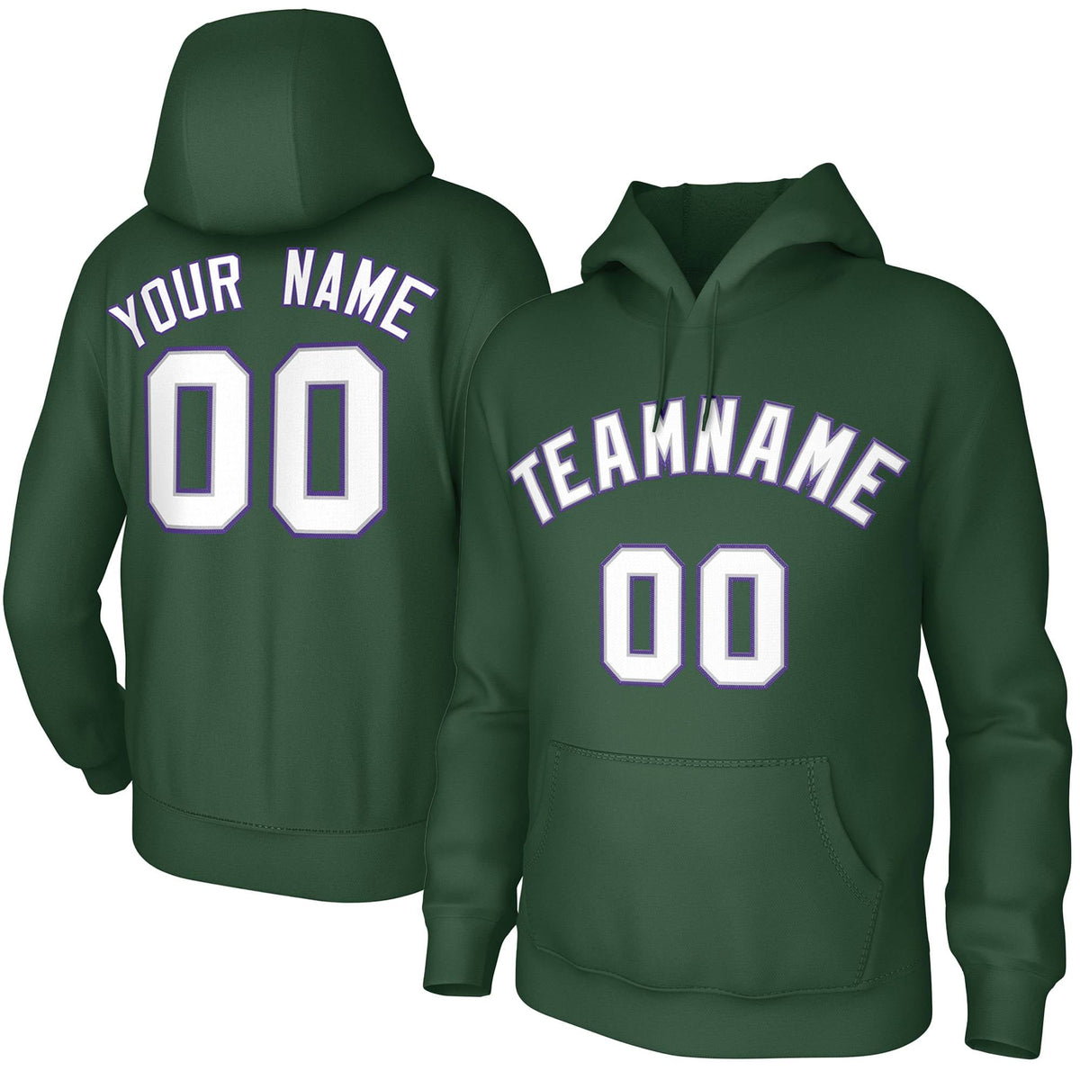 Custom Green Purple-White Classic Style Sweatshirts Uniform Pullover Hoodie| KXKSHOP