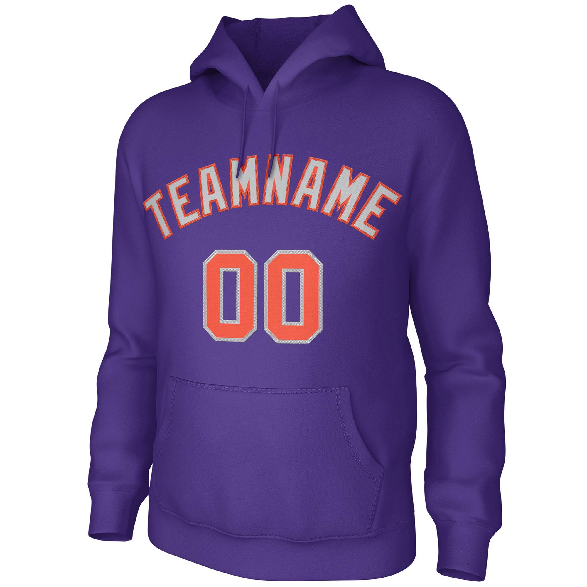 Custom Purple Gray Orange Classic Style Sweatshirts Uniform Pullover Hoodie| KXKSHOP