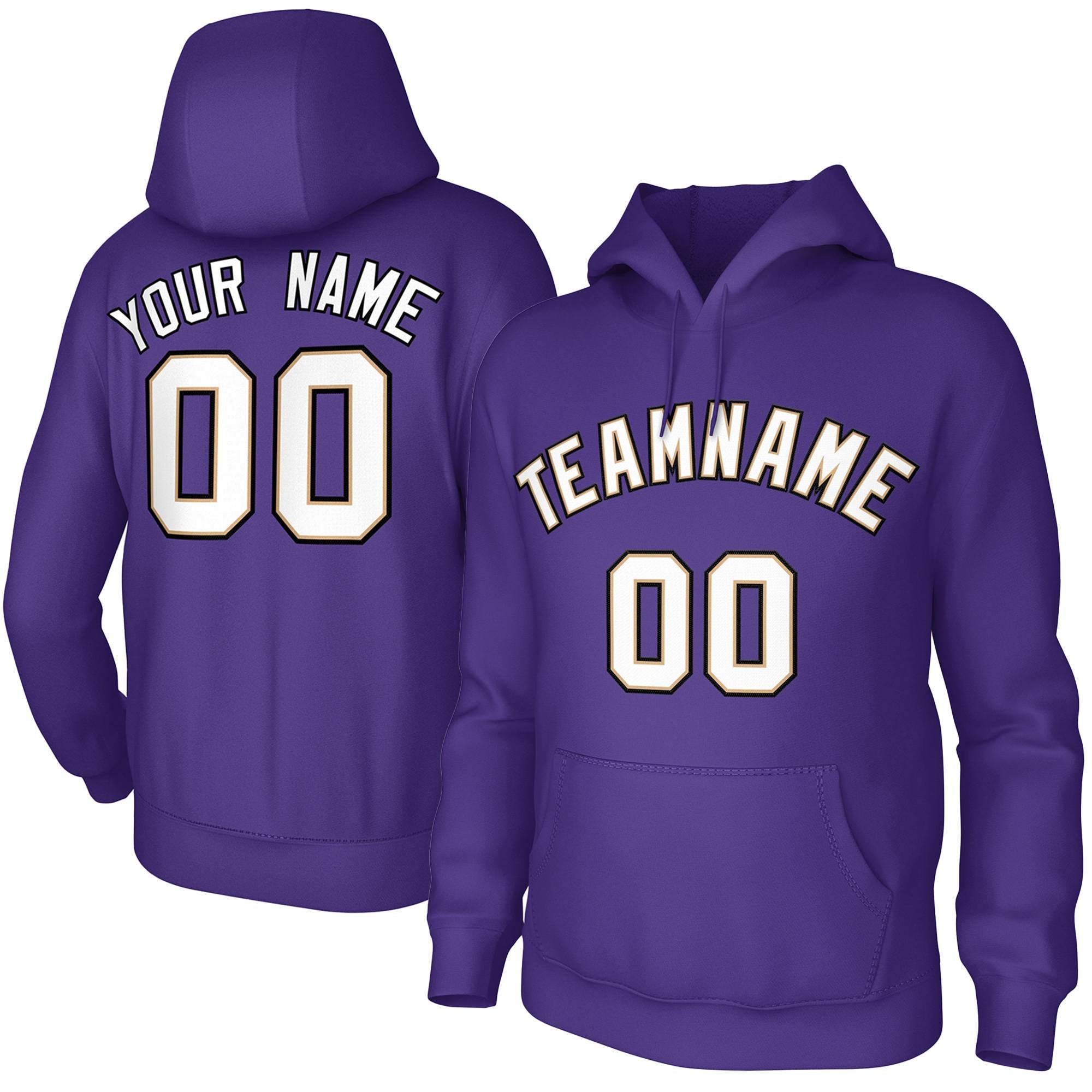 Custom Purple White-Old Gold-Black Classic Style Sweatshirts Uniform Pullover Hoodie| KXKSHOP
