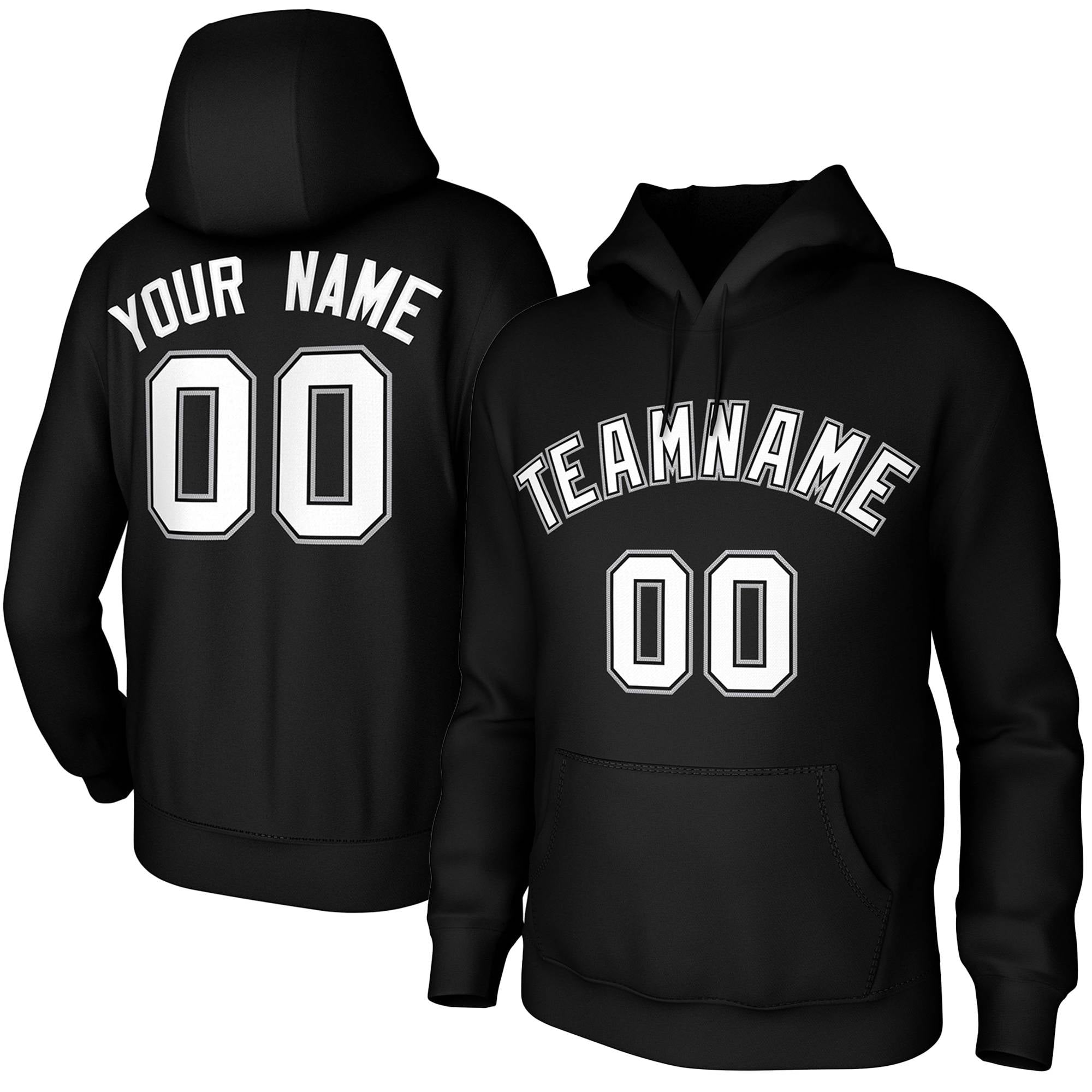 Custom Black White-Black-Gray Classic Style Sweatshirts Uniform Pullover Hoodie| KXKSHOP
