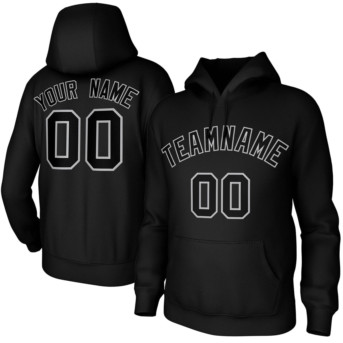 Custom Black Gray Classic Style Sweatshirts Uniform Pullover Hoodie| KXKSHOP