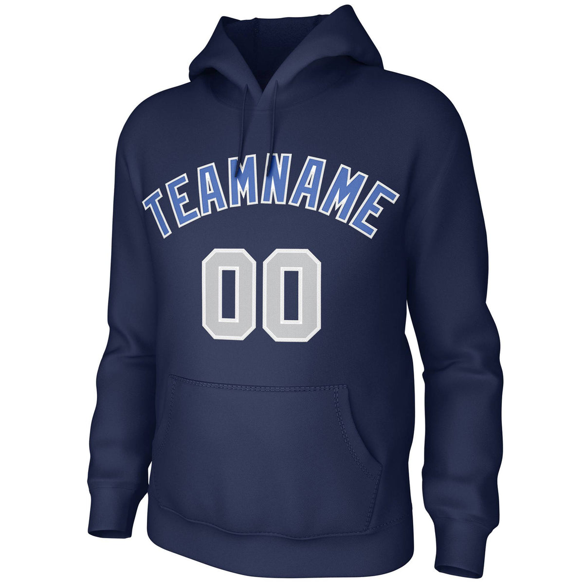 Custom Navy Light-Blue-White Classic Style Sweatshirts Uniform Pullover Hoodie| KXKSHOP