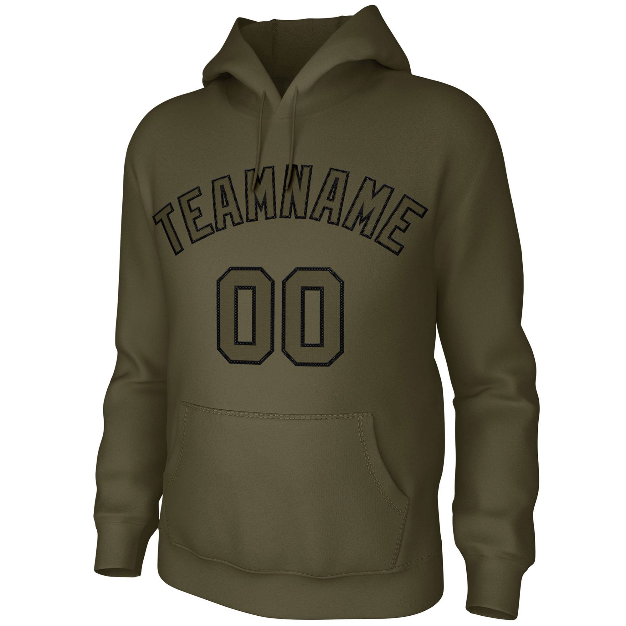 Custom Olive Black Classic Style Sweatshirts Uniform Pullover Hoodie| KXKSHOP