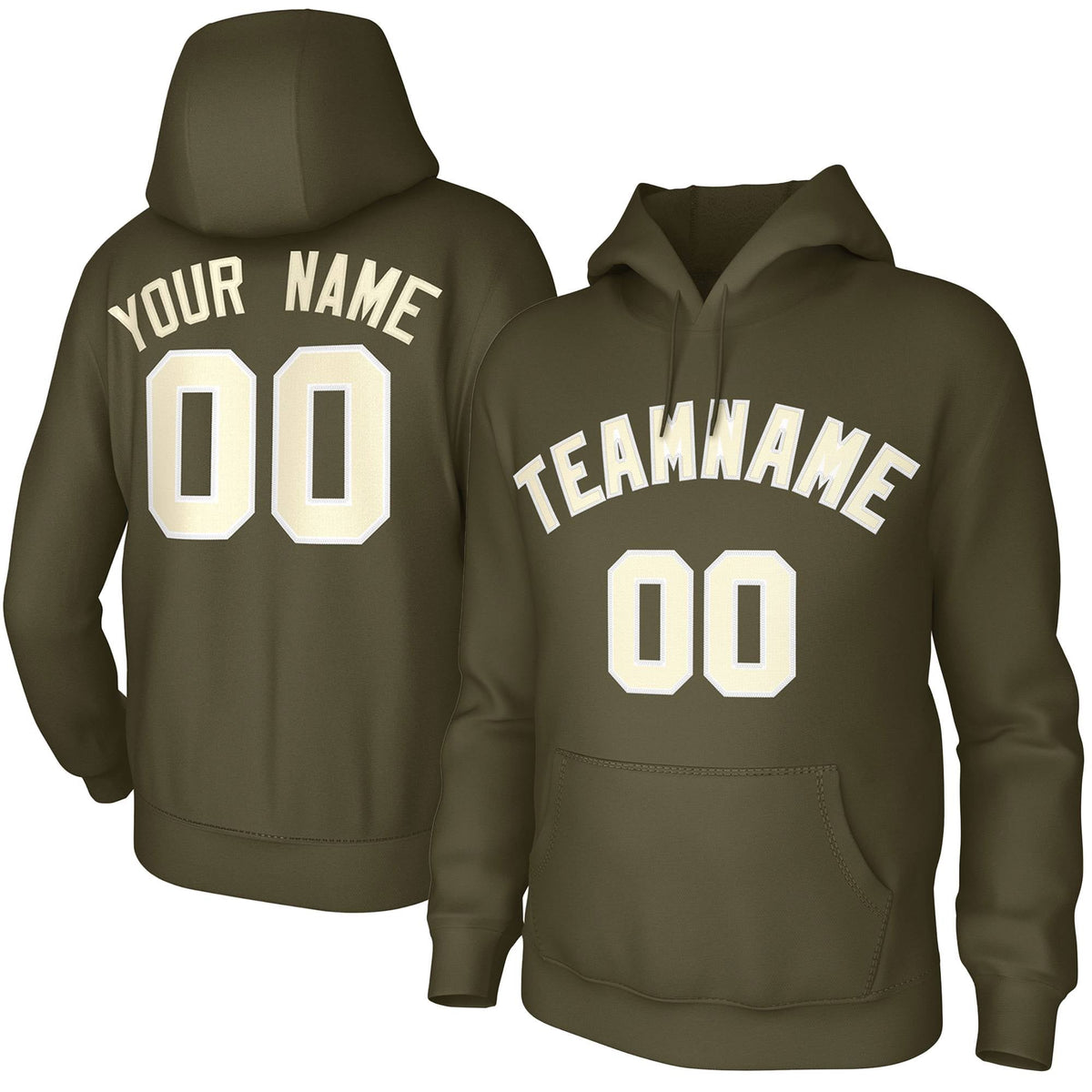 Custom Olive Cream Classic Style Sweatshirts Uniform Pullover Hoodie| KXKSHOP