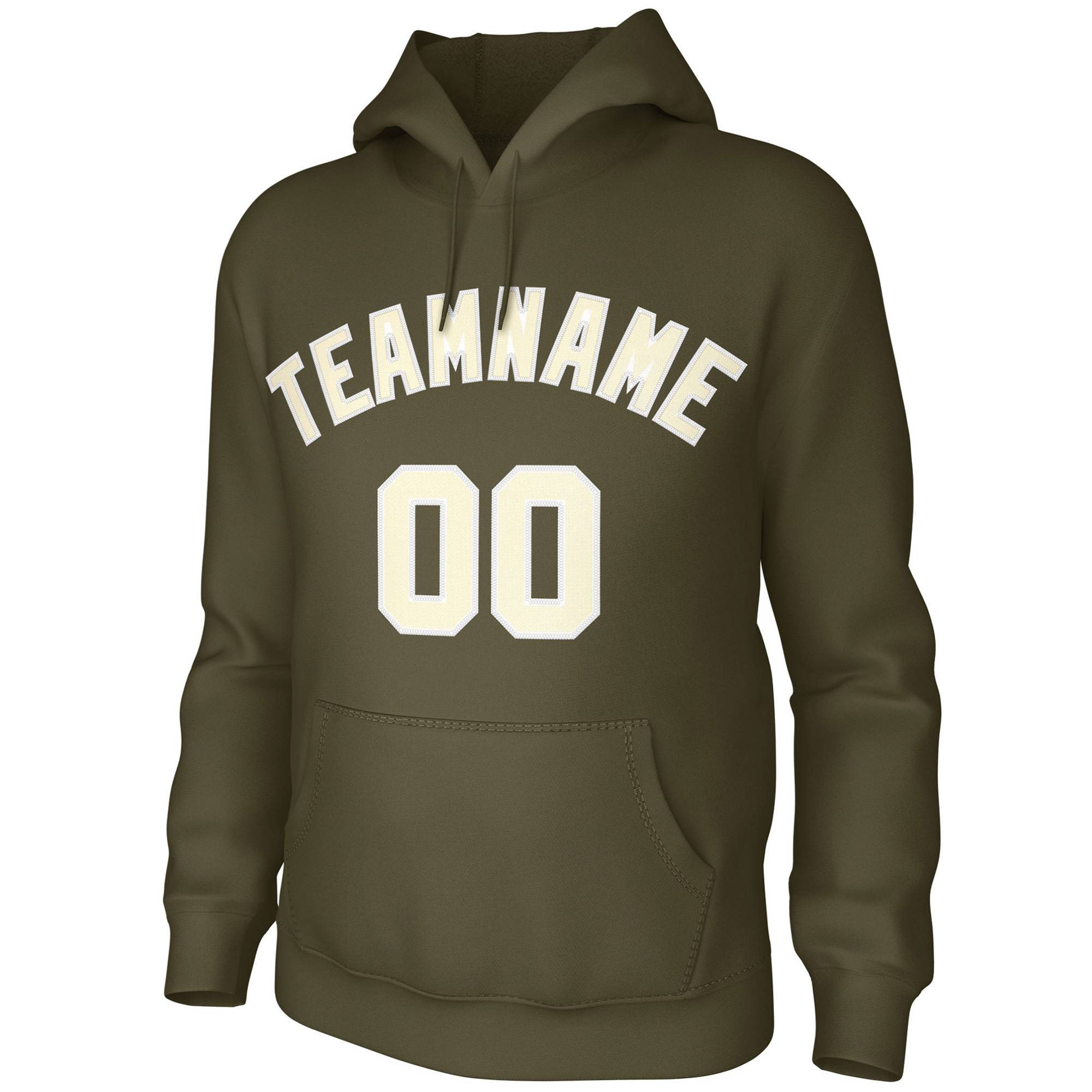 Custom Olive Cream Classic Style Sweatshirts Uniform Pullover Hoodie| KXKSHOP